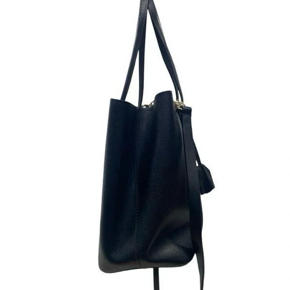 Kate Spade Black Leather Harper Satchel Crossbody Purse - Picture 4 of 16